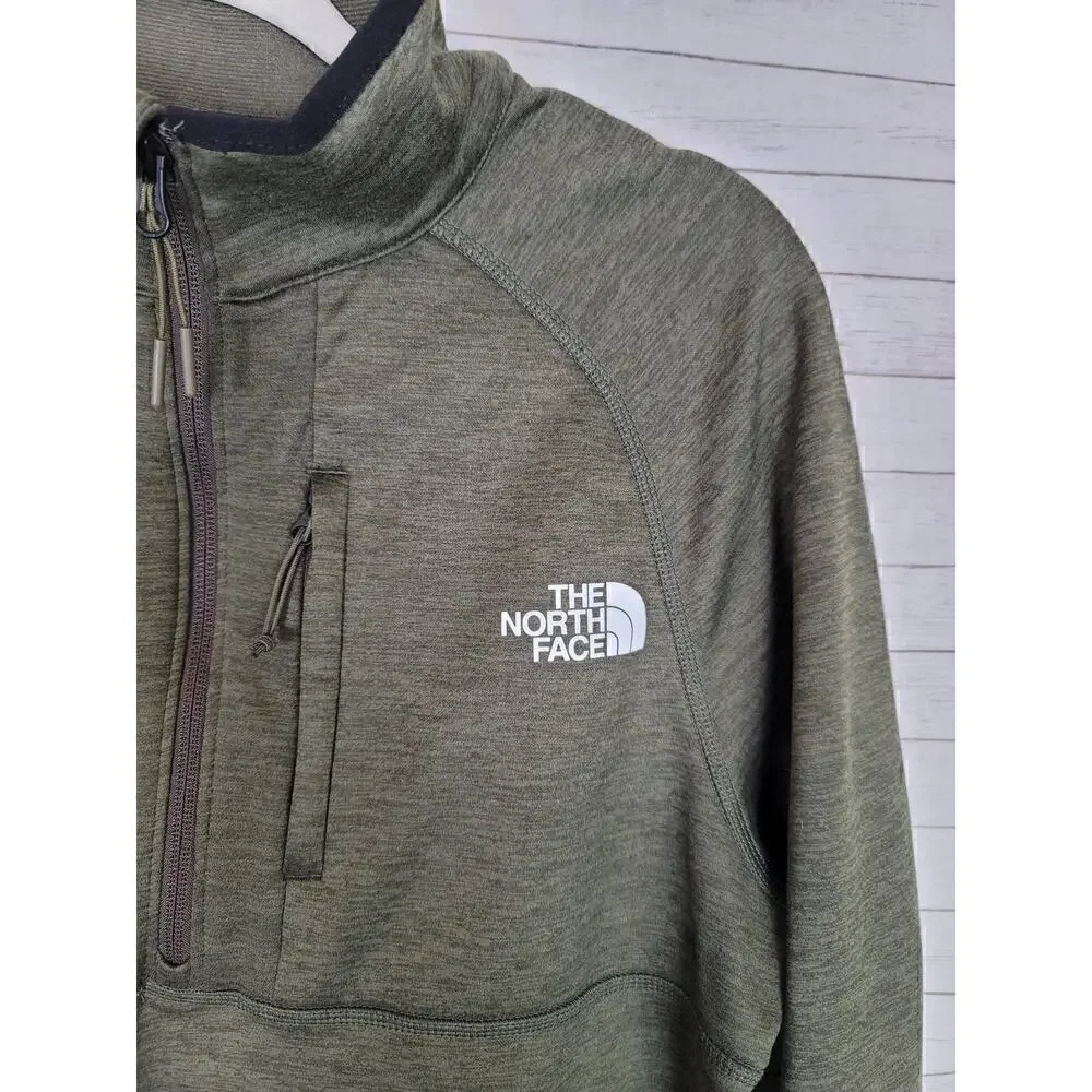 The North Face Canyonland 1/2 Zip Fleece Jacket in Taupe Green Heather, sz Small